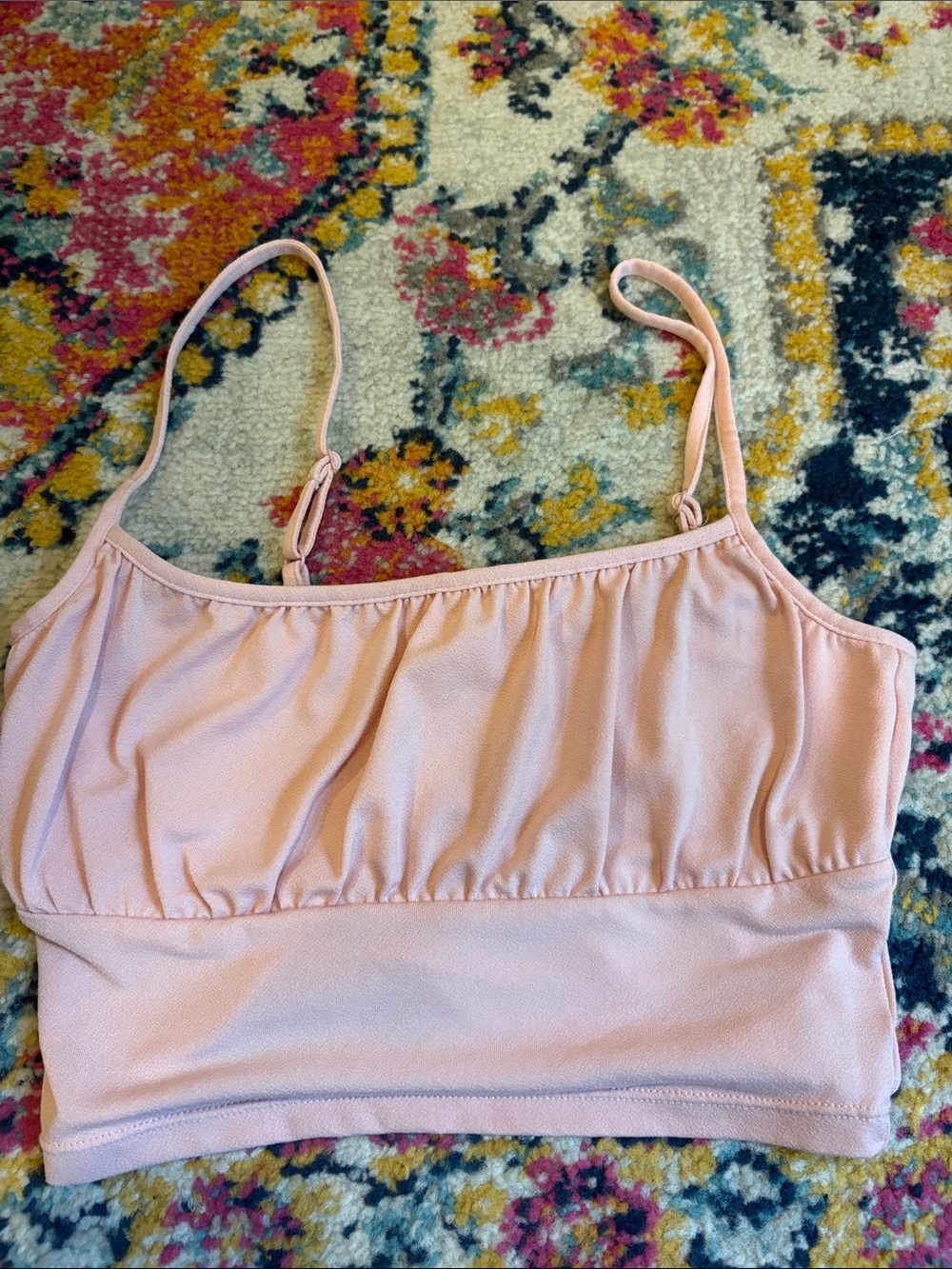 Divided Light Pink Cropped Bralette Tank